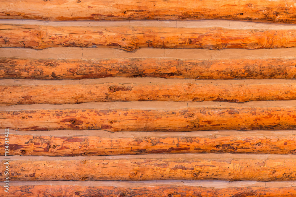 Wooden log wall texture. Wooden log wall texture.