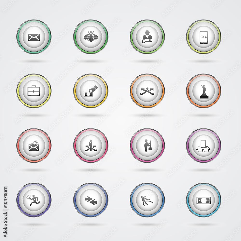 Collection set of flat icons business theme Collection set of flat icons business theme