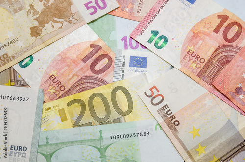 different euro money. Euro currency