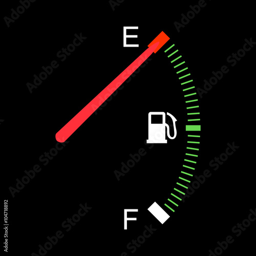fuel gauge shows empty