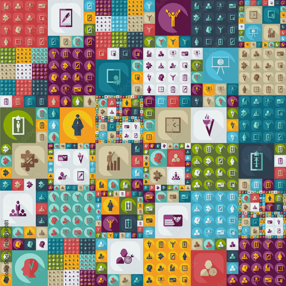 Collection set of flat icons business theme Collection set of flat icons business theme