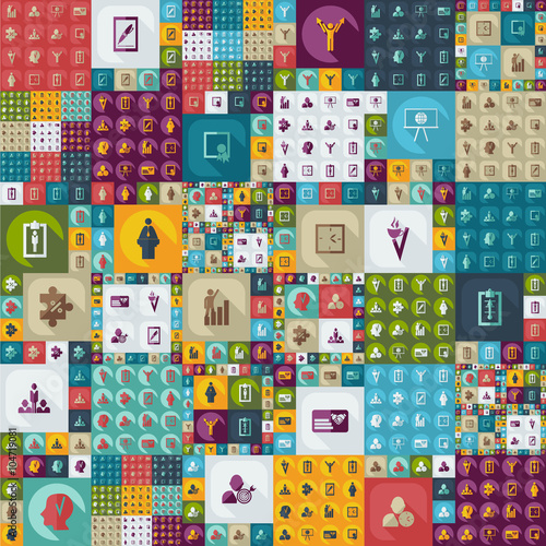 Collection set of flat icons business theme