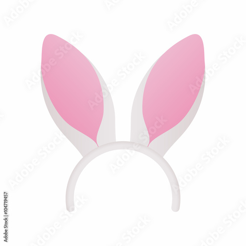 Easter mask with white rabbit ears
