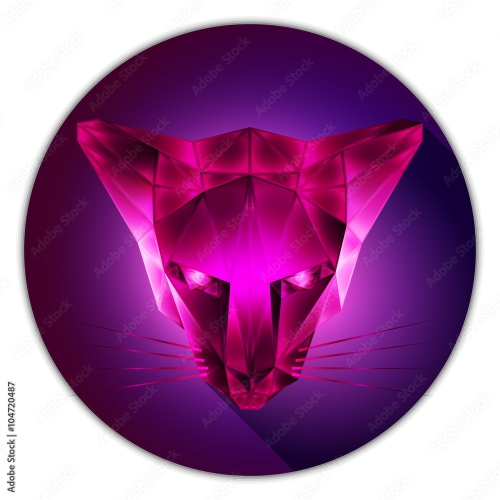 Vector low poly cat