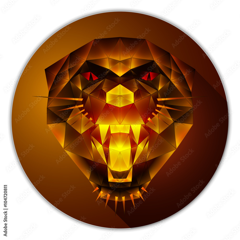 Obraz premium Vector low poly panther