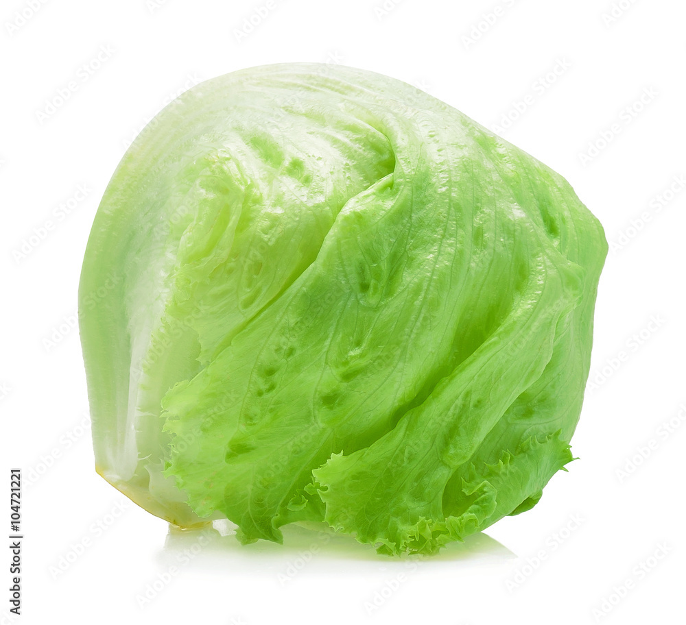 Green Iceberg lettuce on white background. Green Iceberg lettuce on white background.