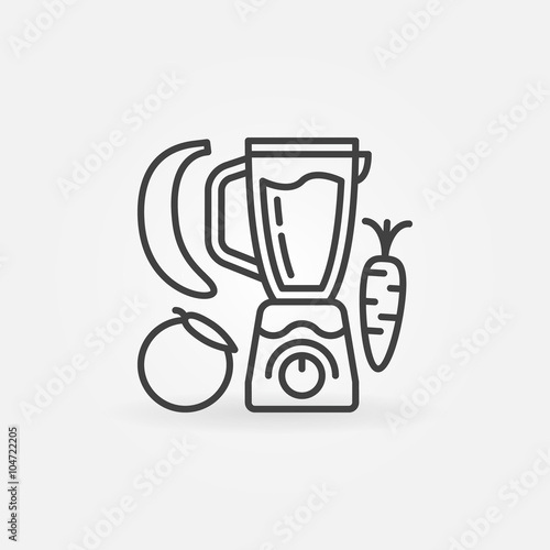 Blender with fruits line icon
