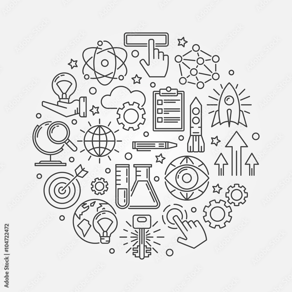 Innovation round illustration Innovation round illustration