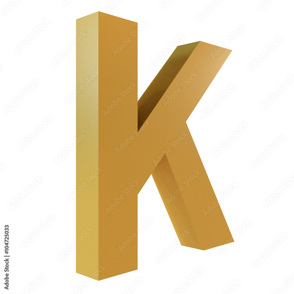Obraz premium 3D Gold Letter K