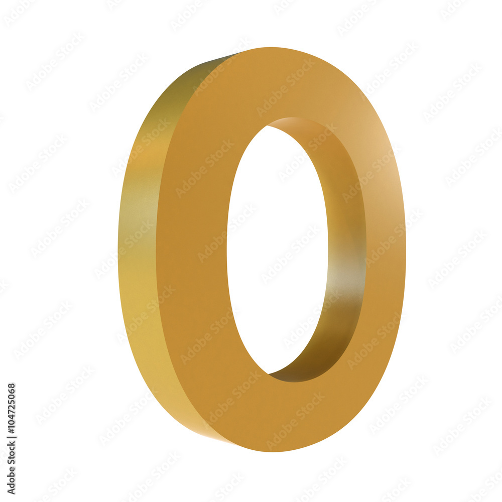 3D Gold Letter O