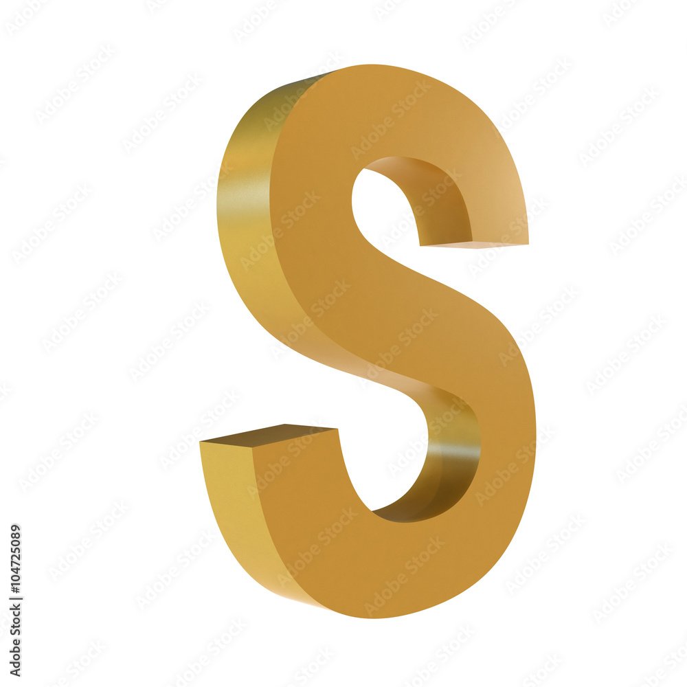 3D Gold Letter S 3D Gold Letter S