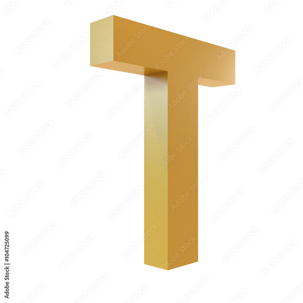 3D Gold Letter T 3D Gold Letter T