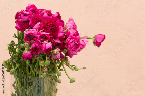 Mothers day background with pink roses, copy space