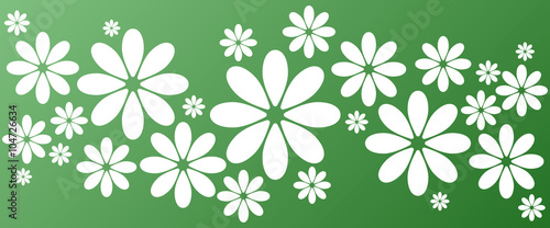 Blumen - Muster mit grünem Hintergrund