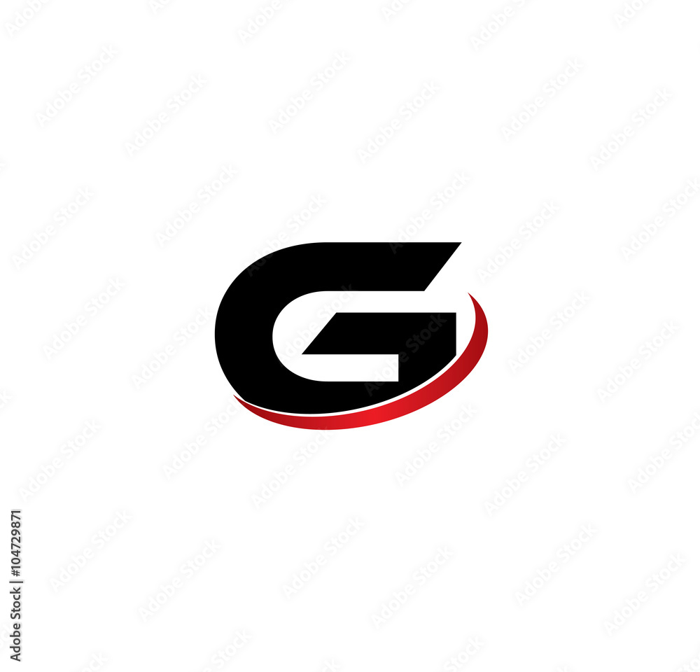 G initial letter with red swoosh G initial letter with red swoosh