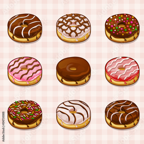 donuts with different fillings and frostings