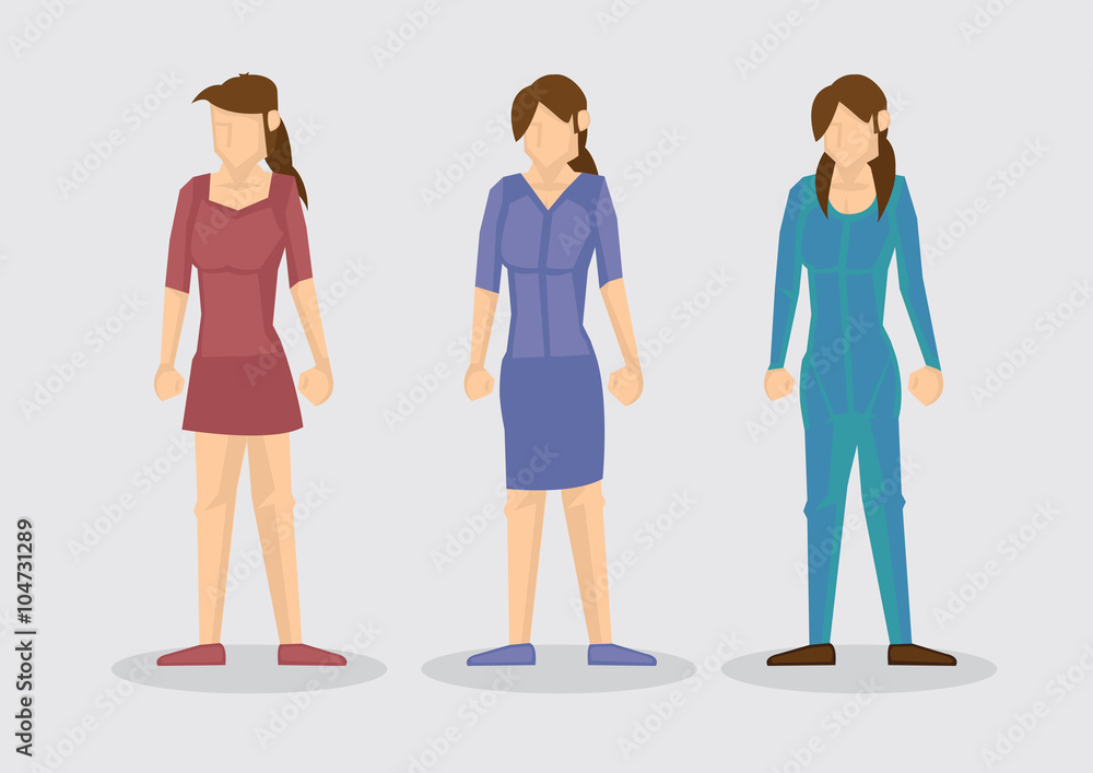Female Fashion Outfit Cartoon Vector Illustration Female Fashion Outfit Cartoon Vector Illustration