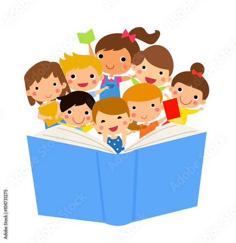 Children reading book