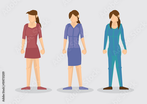 Female Fashion Outfit Cartoon Vector Illustration