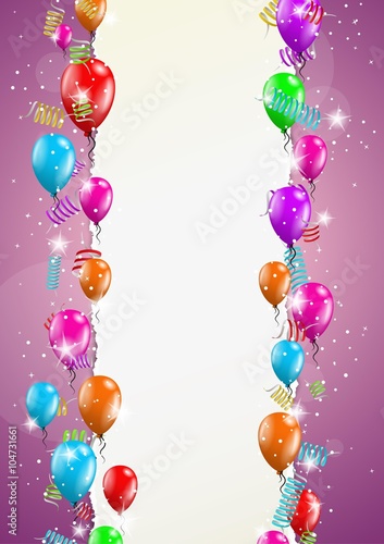 backgroud with balloons and torn paper