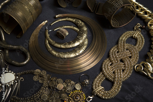 Set of Beautiful Oriental gold jewelry (Indian, Arab, African, E