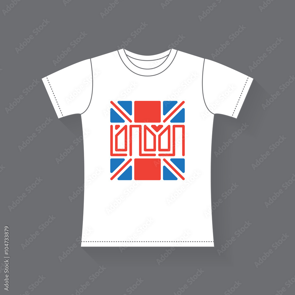 T-shirt with UK flag and inscription London, vector illustration T-shirt with UK flag and inscription London, vector illustration