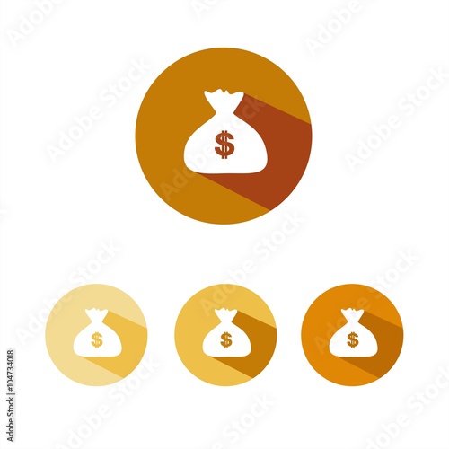 Icono de saco de dinero. Ilustración vectorial