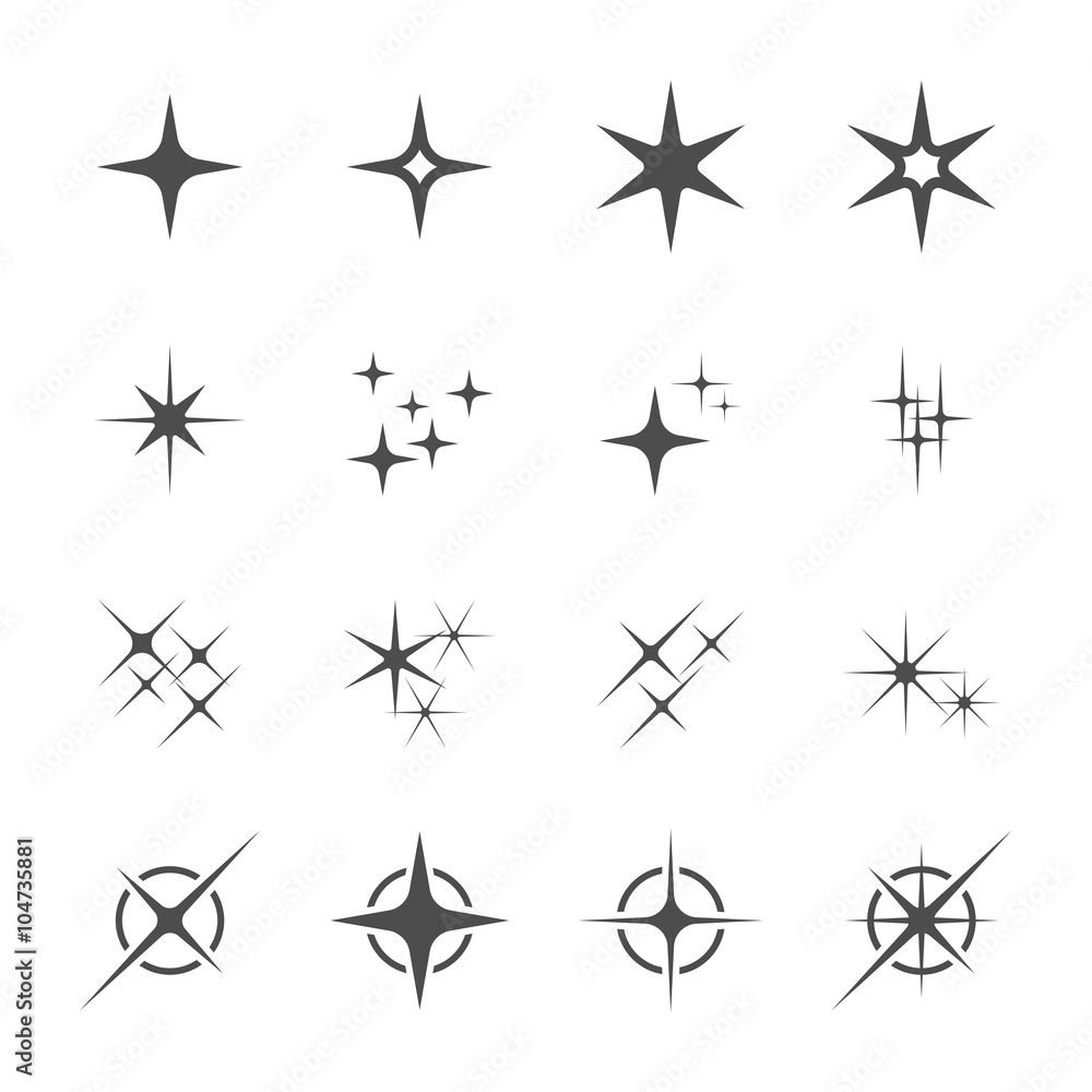 sparkles icon set 6, vector eps10 sparkles icon set 6, vector eps10