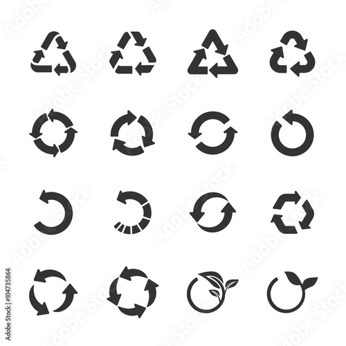 recycle icon set, vector eps10