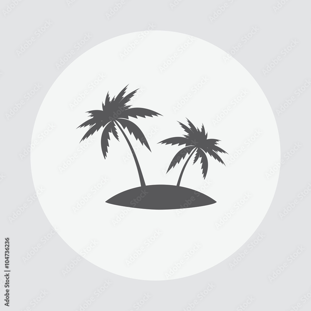 Tropical vacation. Palm isolated background. Palm icon. Palm vector illustration. Tropical island. Concept leisure travel tourism. Hawaii island illustration.