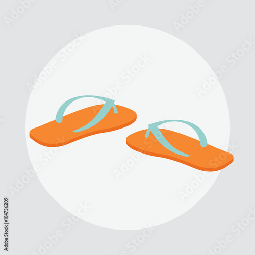 Flip flops vector illustration. Flip flops isolated background. Flip icon. Bright shoes isolated background. Concept tourism travel holiday adventure
