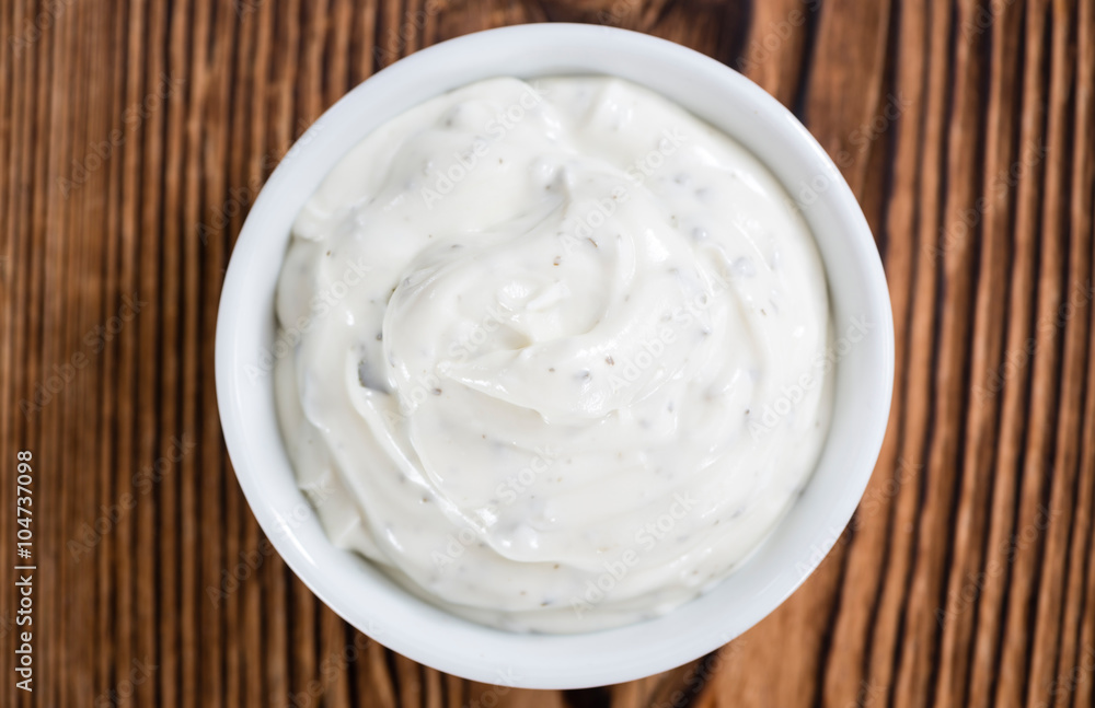 Portion of fresh made Sour Cream Portion of fresh made Sour Cream