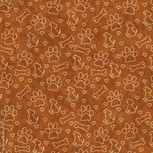Brown Doggy Tile Pattern Repeat Background