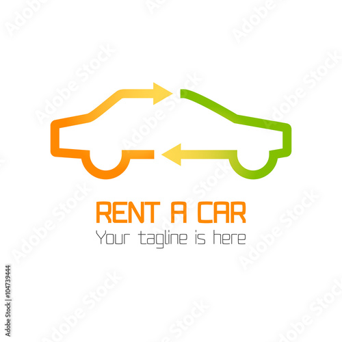 Vector template of car rental company logo, rent-a-car. Automotive logovector template design