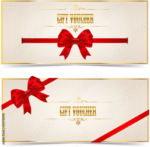 Gift voucher with red bow