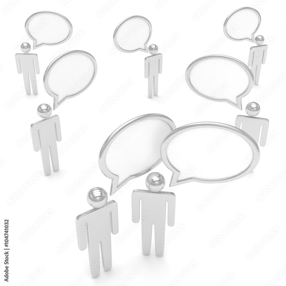 people with talk bubbles isolated over a white background people with talk bubbles isolated over a white background
