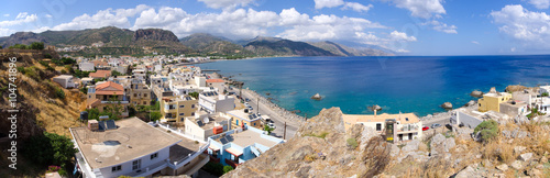 Panoramic cityscape of Paleochora, Crete, Greece