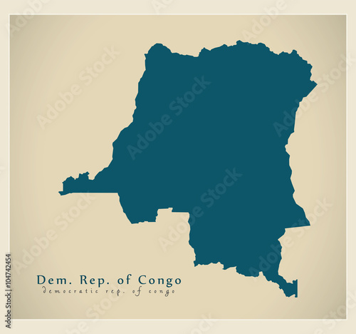 Modern Map - Congo Democratic Republic CD