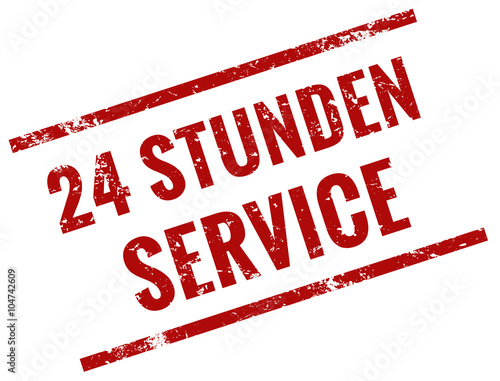 24h Stunden Service Stempel rot grunge 