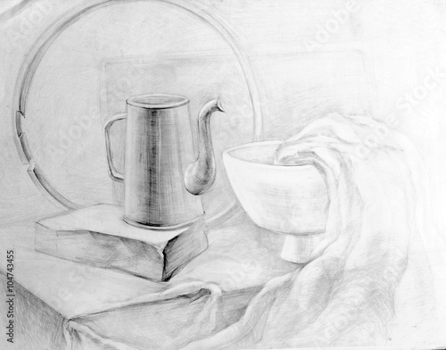Canvas Print academic drawing pencil, classic, still life, nature morte