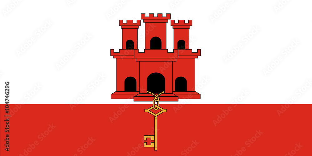 Obraz premium Standard Proportions for Gibraltar Official Flag