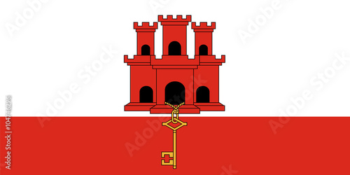 Bild auf Leinwand Standard Proportions for Gibraltar Official Flag