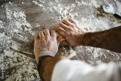 Man making ravioli, Italian cuisine and gluten-free