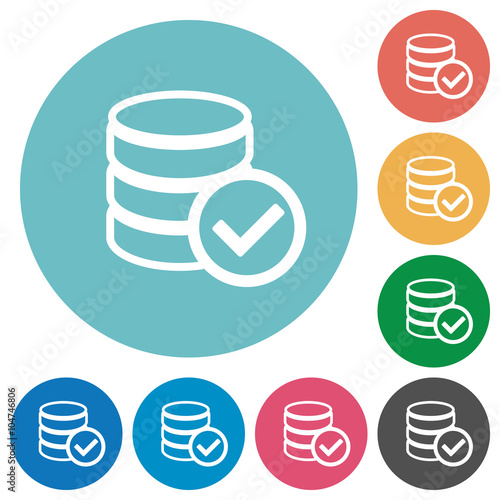 Flat database ok icons