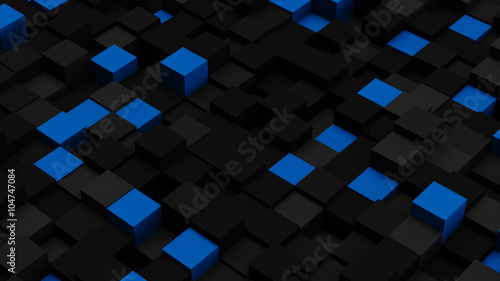 Blue and black 3D boxes. Ab...