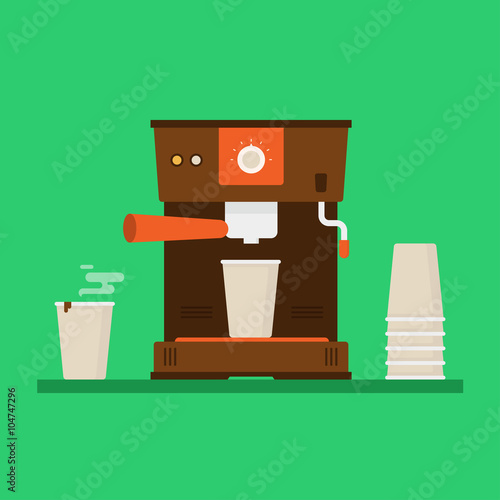 Coffee machine vector illustration Fototapet