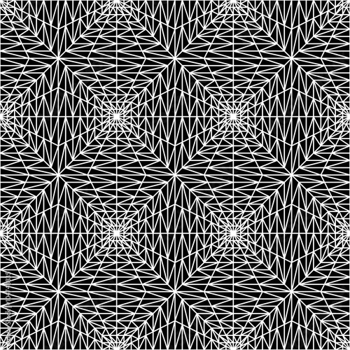 Vector modern seamless sacred geometry pattern, black and white abstract geometric background, pillow print, monochrome retro texture, hipster fashion design