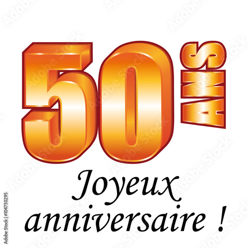 50 ans. Carte de vœux, Joyeux anniversaire.