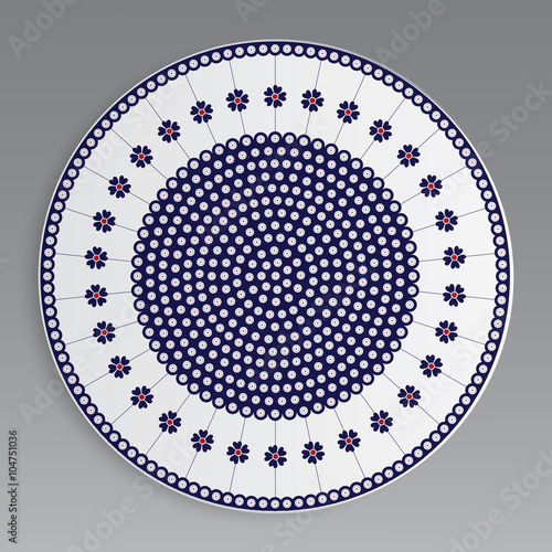 decorative plate pattern of circles and flowers-01