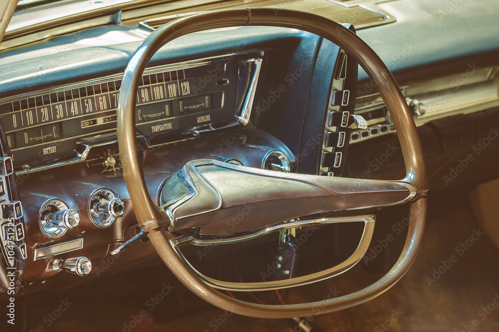 Dashboard of a classic car